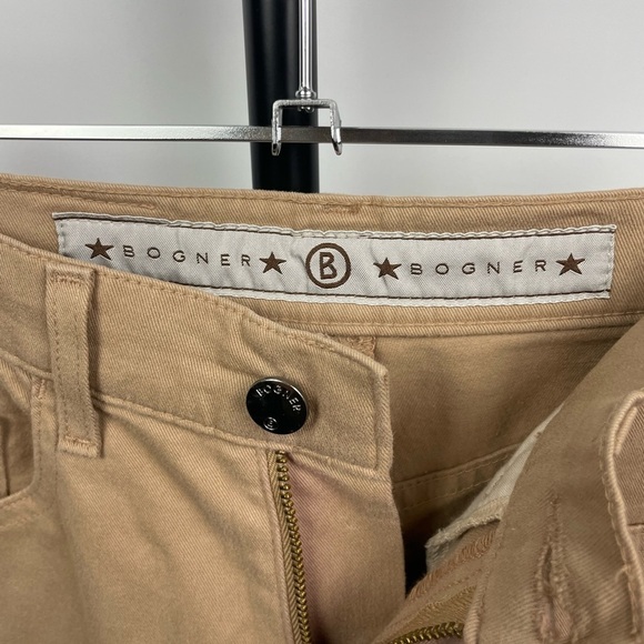 Bogner Khaki Tan High Waist Rough Straight Leg Pants - Picture 7 of 12